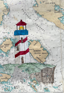 Navigation Chart Art - Lighthouse